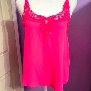 Pink Lace Trim Camisole